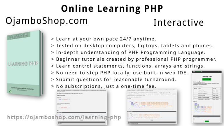 Learning PHP 2024 - Ojambo