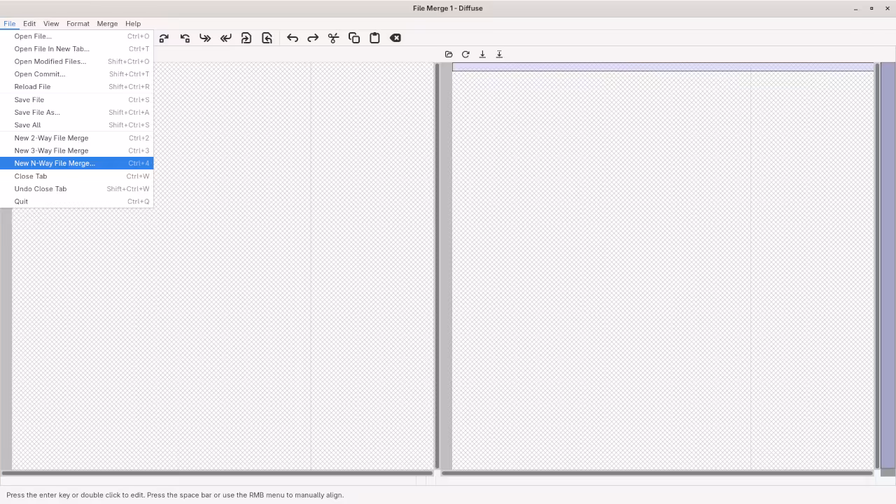 Diffuse Visually Start N-Way File Merge