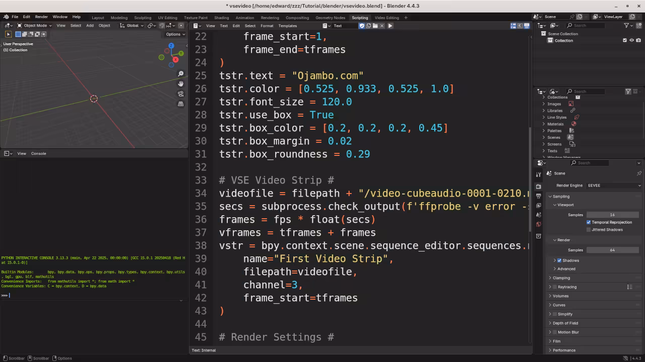 Blender Python API File Scripting Screen