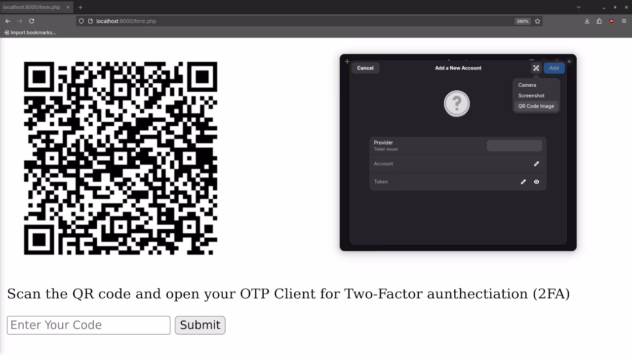 Libqrencode Generated QR Code And Authenticator App