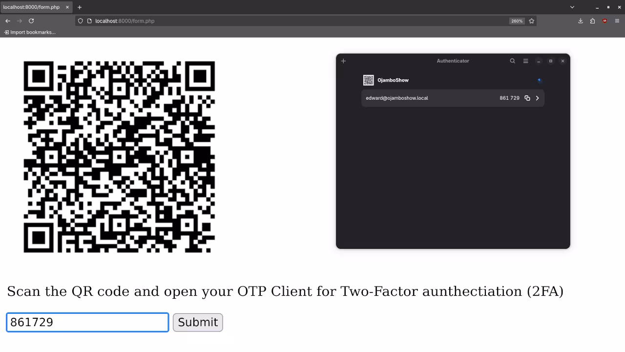 Libqrencode Generated QR Code And Authenticator Code