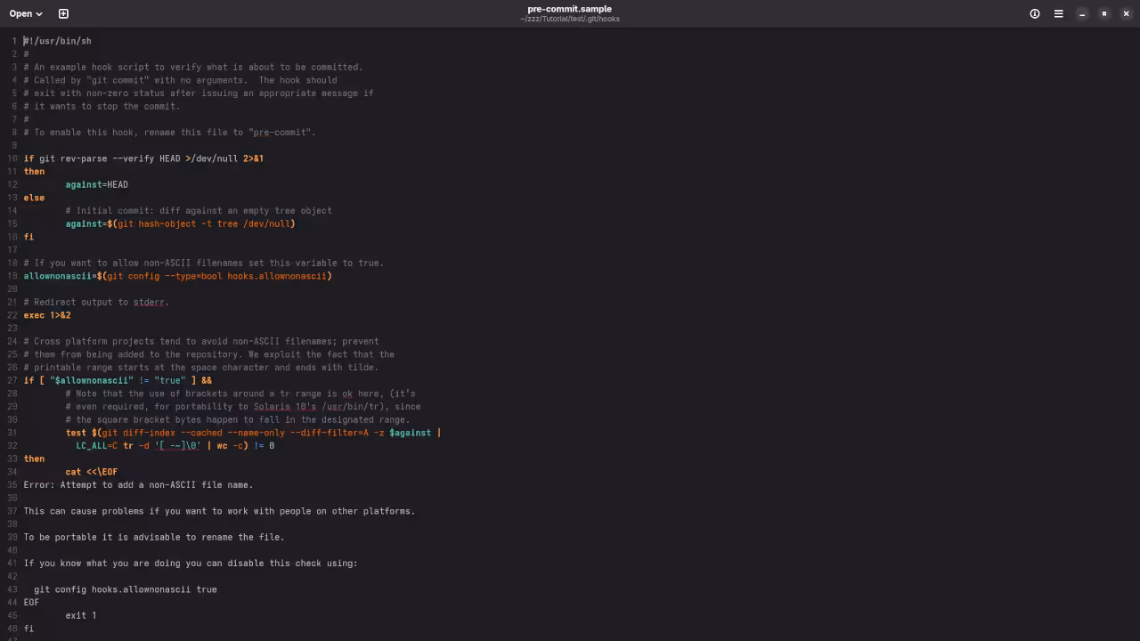 Git Pre-Commit Default Sample
