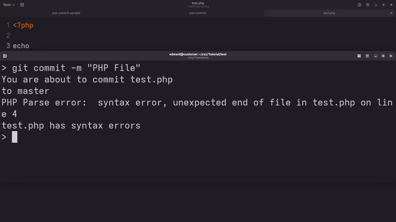 Git Pre-Commit PHP File Syntax Check