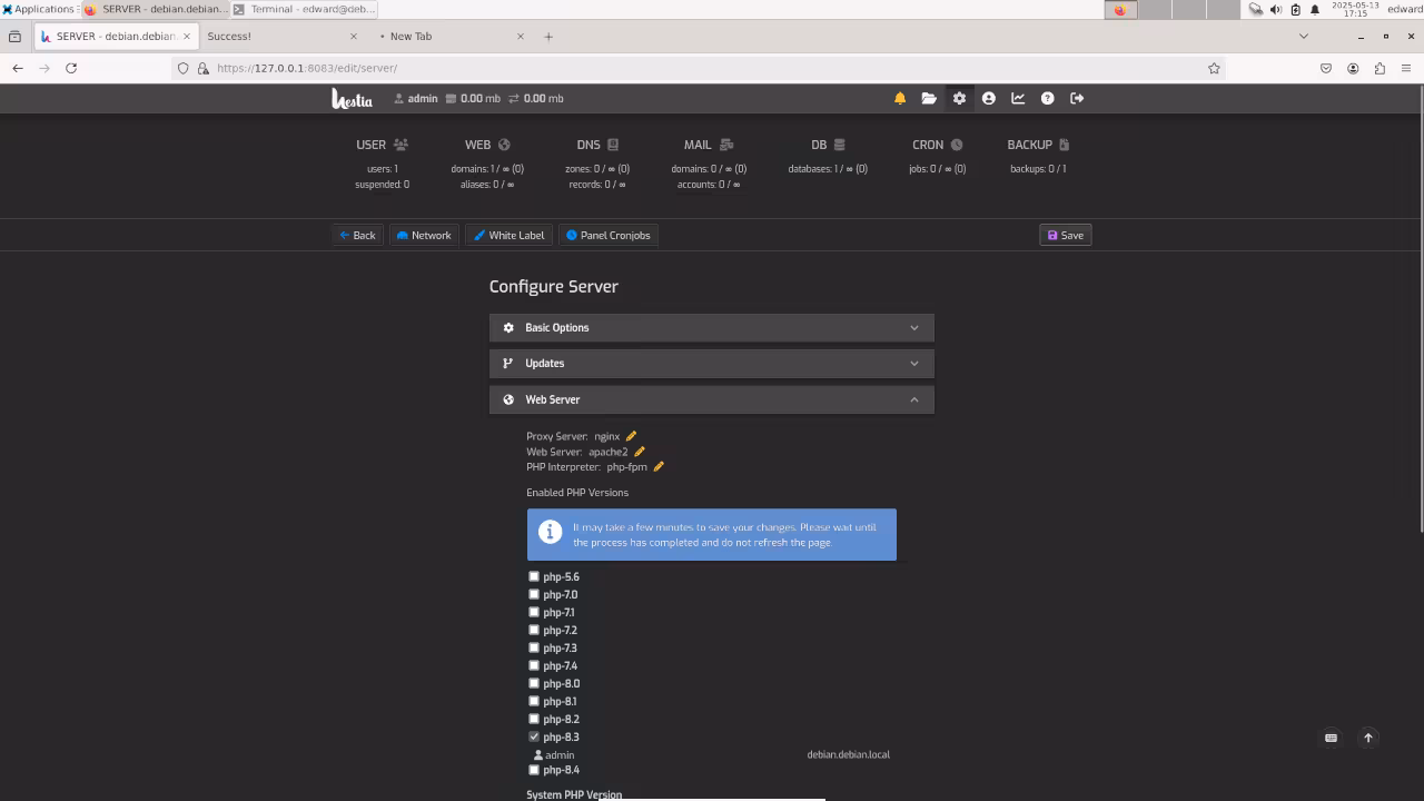 Hestia Configure Server