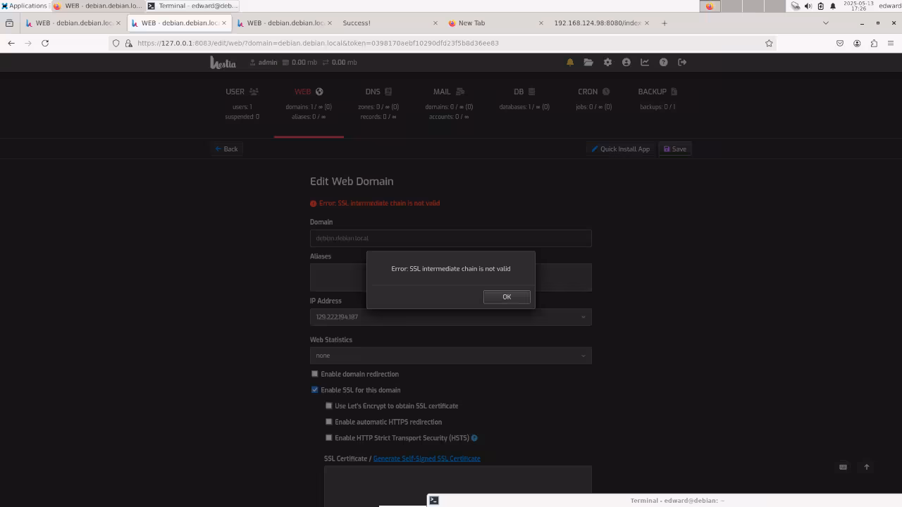 Hestia Setup SSL
