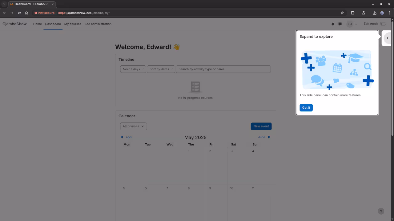 Moodle Administration Area