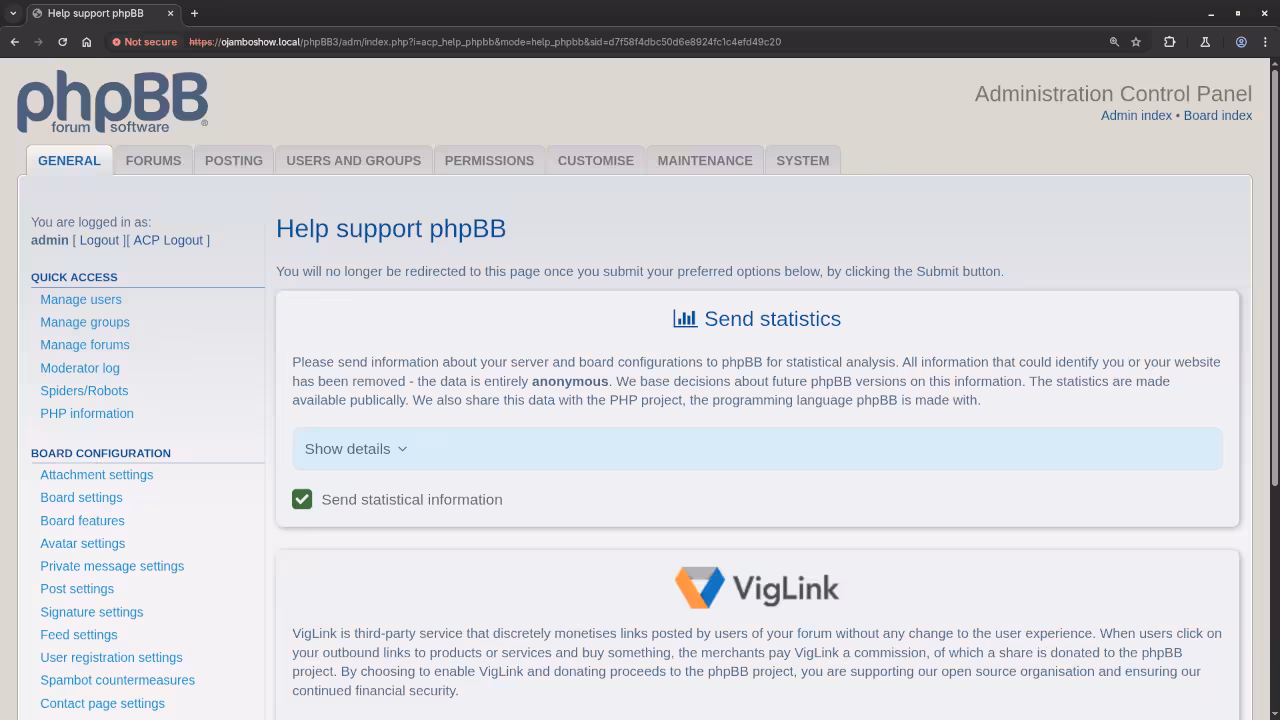 phpBB Administration Area