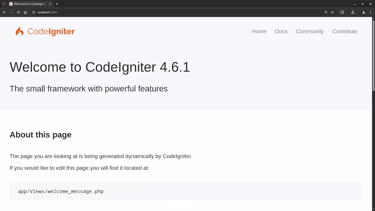 CodeIgniter Web Framework For PHP