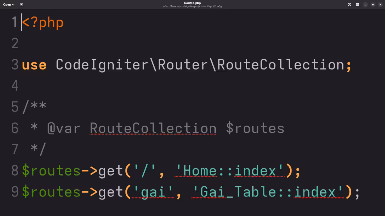 CodeIgniter Route