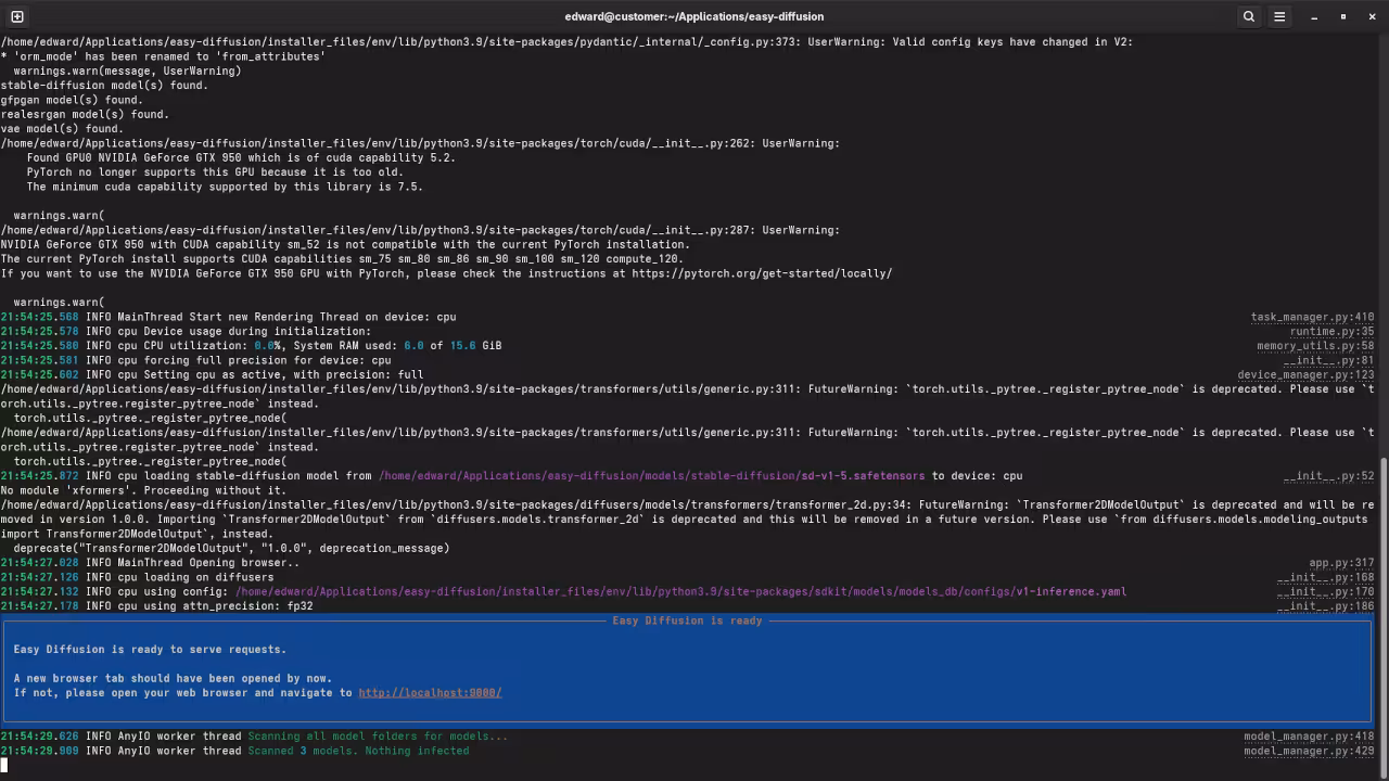 Easy Diffusion Start Script