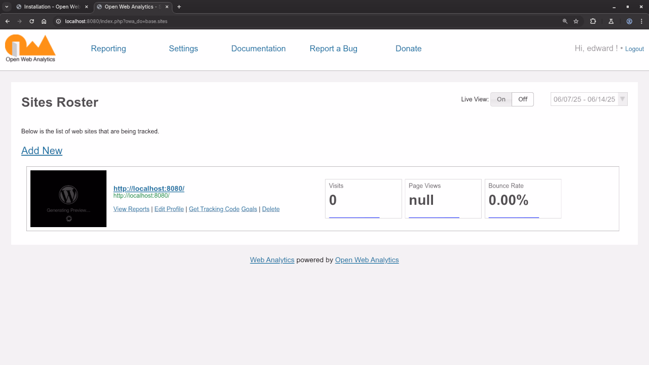 Self-Hosted Open Web Analytics