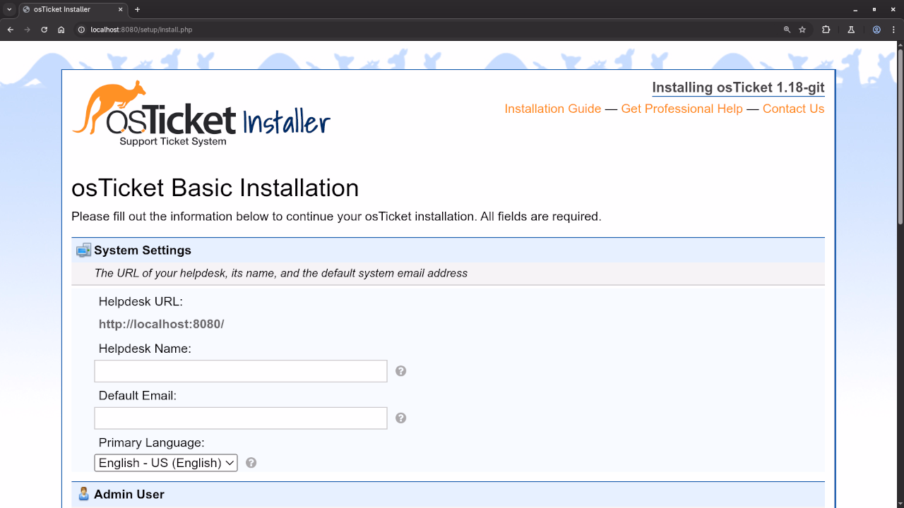 osTicket Basic Installation