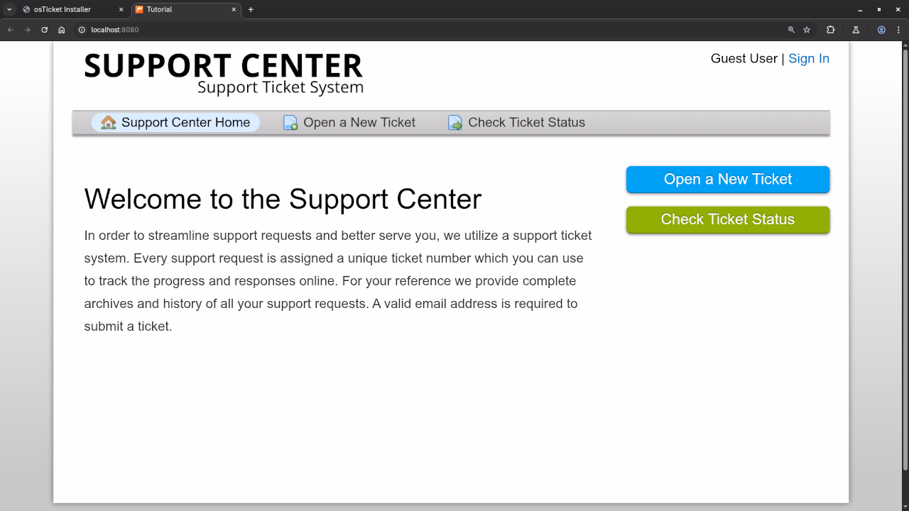 osTicket Support Center
