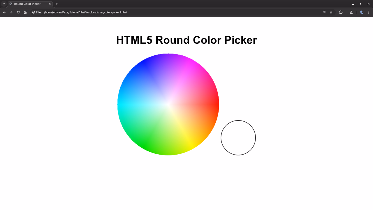 A clean circular interface with real-time color selection