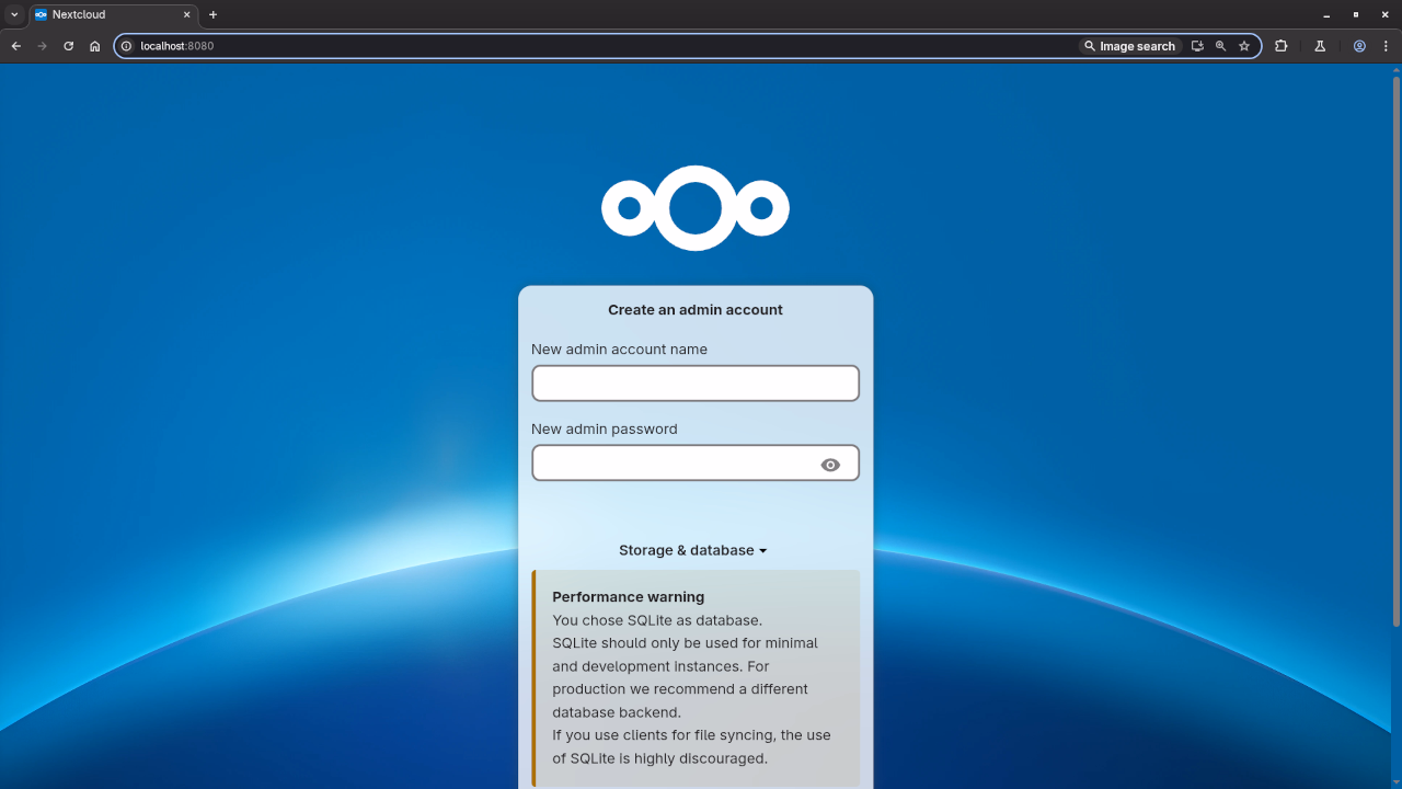 Nextcloud Admin Account Creation