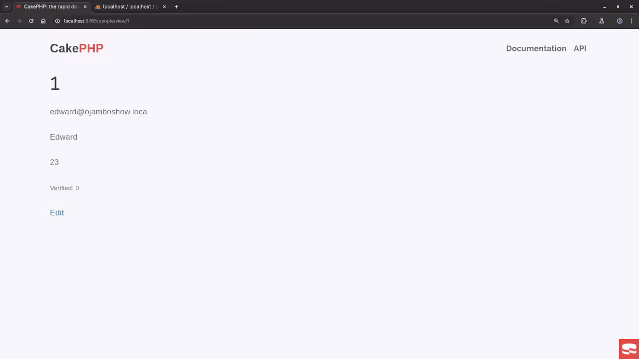 CakePHP Web Browser View Record