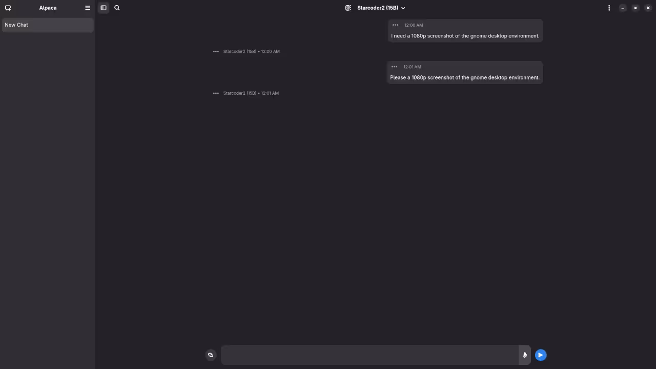 Alpaca With Starcoder2 15B Model Answered Screenshort Request