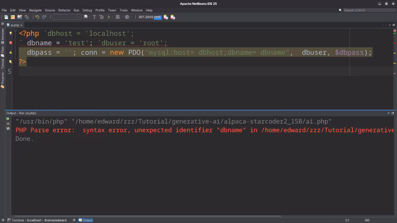 Netbeans Displaying Executed PHP Code
