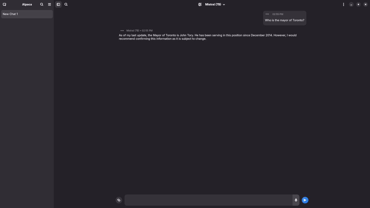 Alpaca With Mistral 7B v0.3 Model Answered Mayor Question