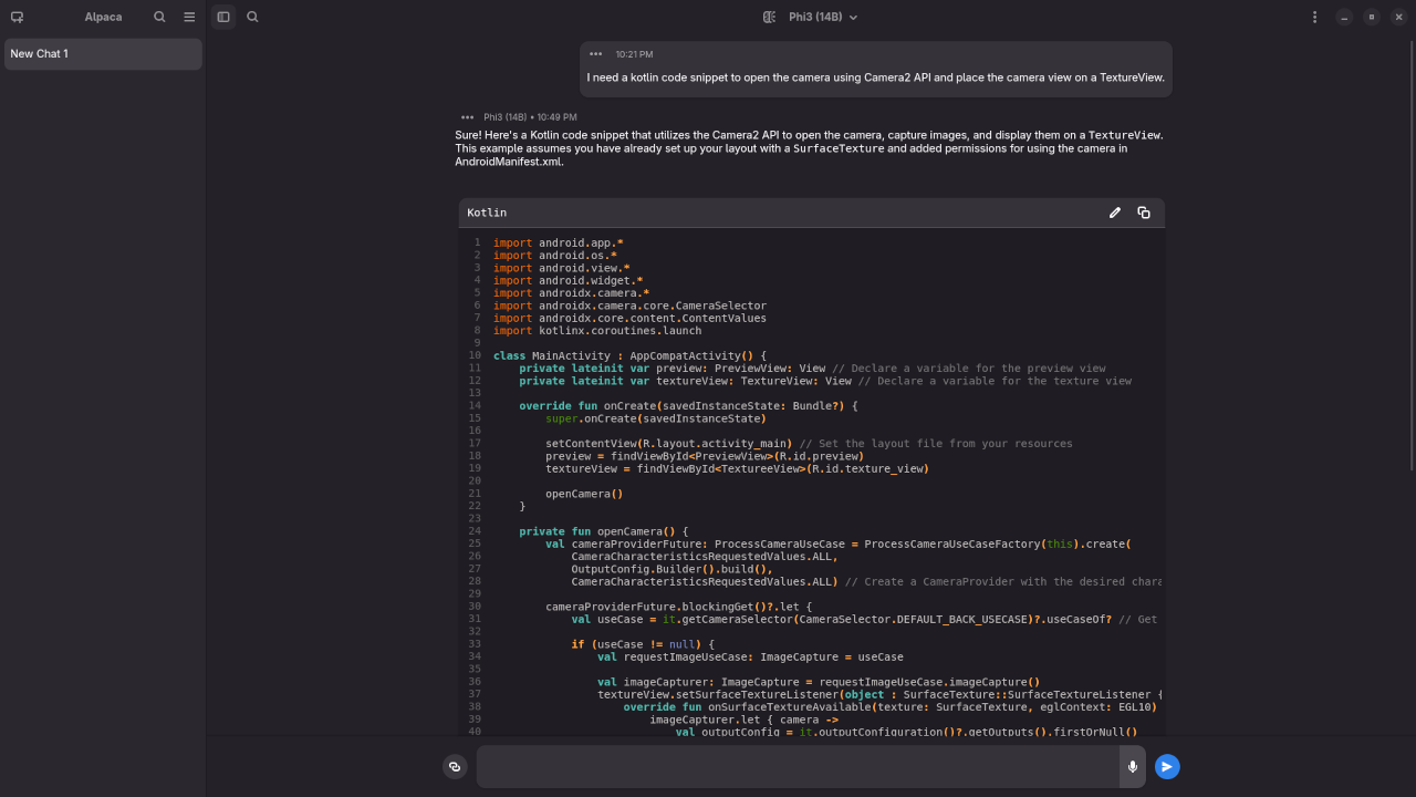 Phi-3 14B answered question about Kotlin