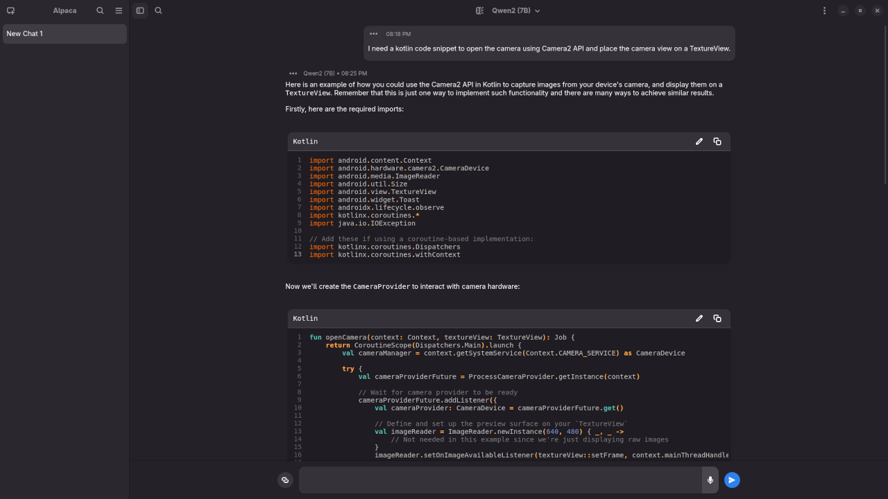 Alpaca With Gwen2 7B Model Answered Kotlin Code Request