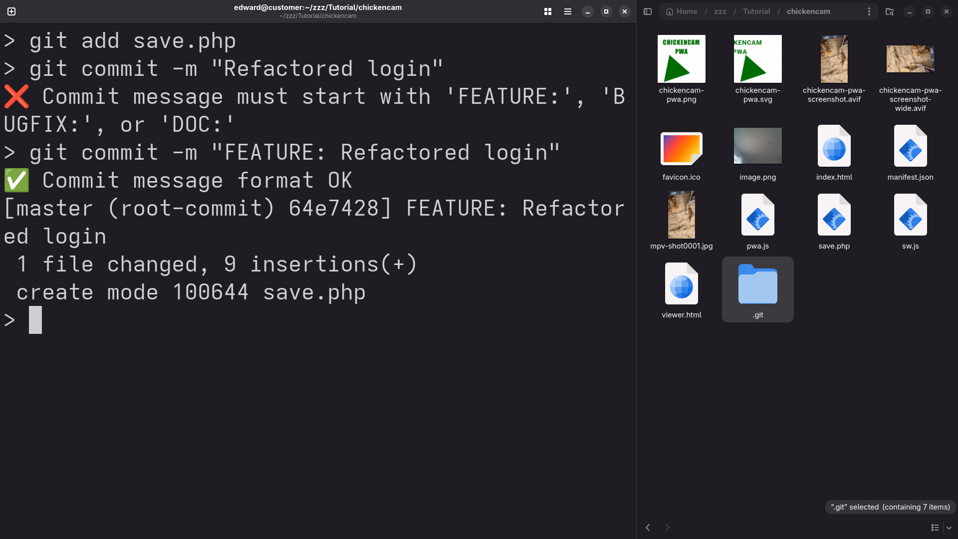 Git Commit Blocked And Accepted
