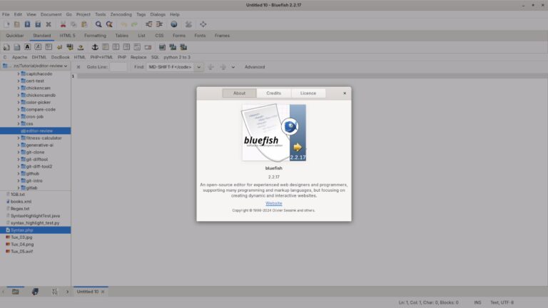 Bluefish 2.2.17 Advanced Editor Review - Ojambo