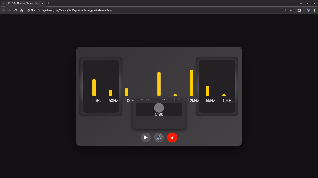 HTML5 80s Ghetto Blaster Stopped