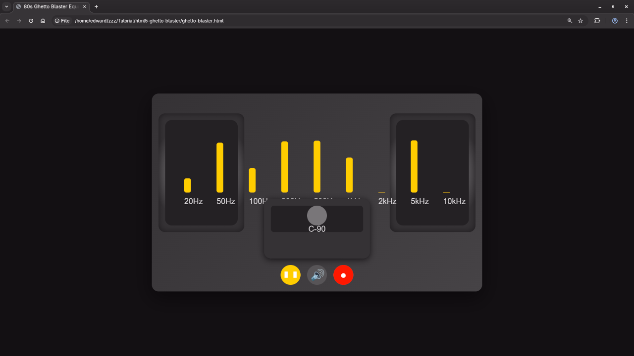 HTML5 80s Ghetto Blaster Playing
