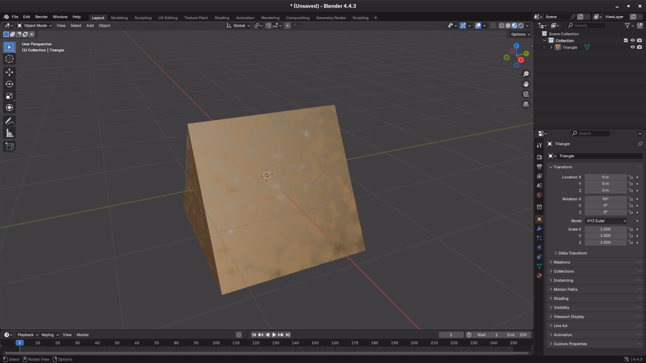 Metallic triangle in Blender