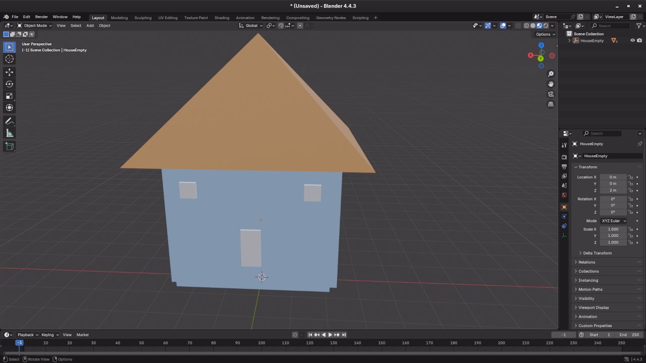 Low poly house in Blender