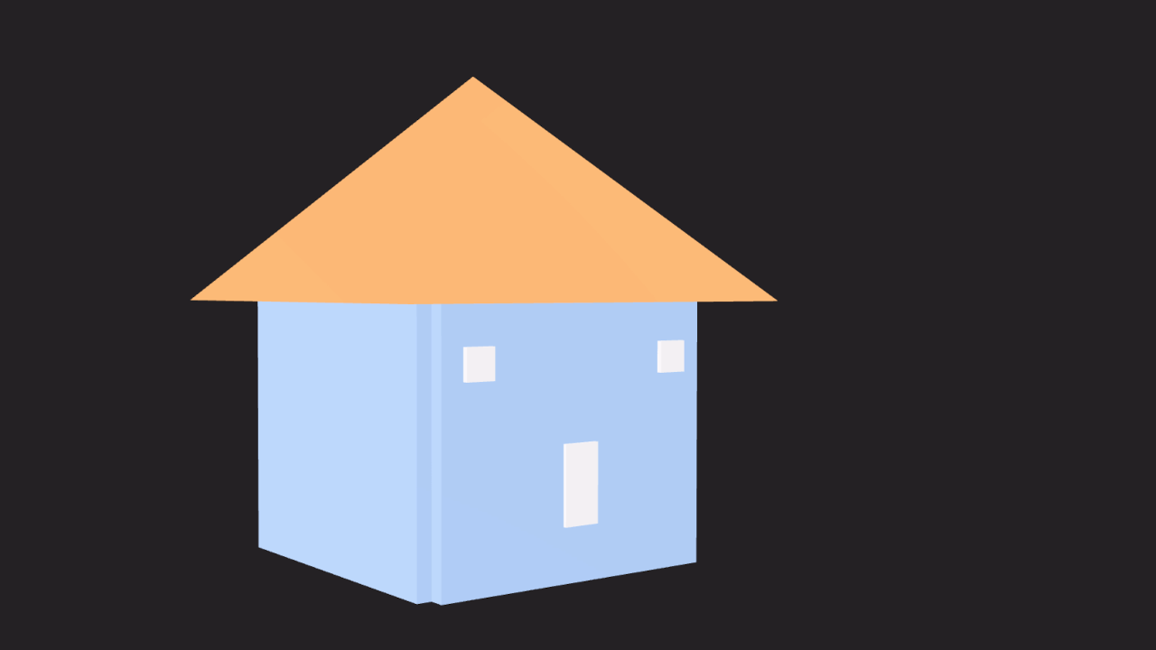 Low poly house in Web browser