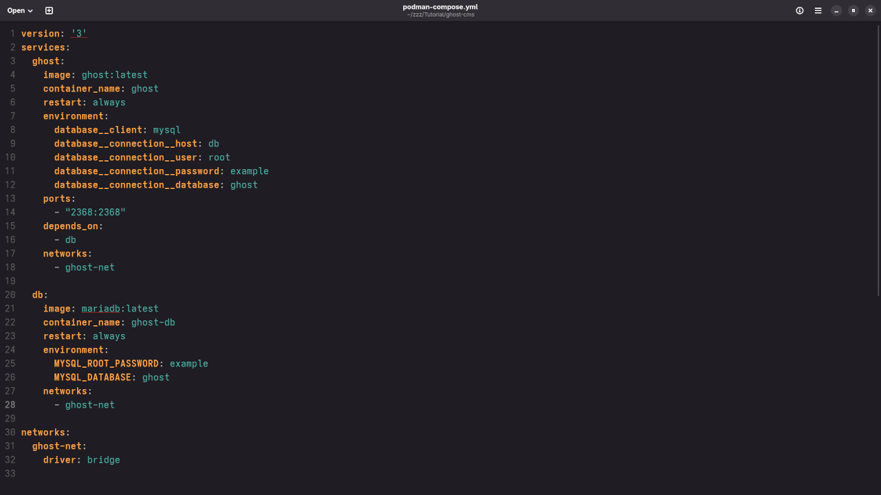 Ghost Compose YAML File