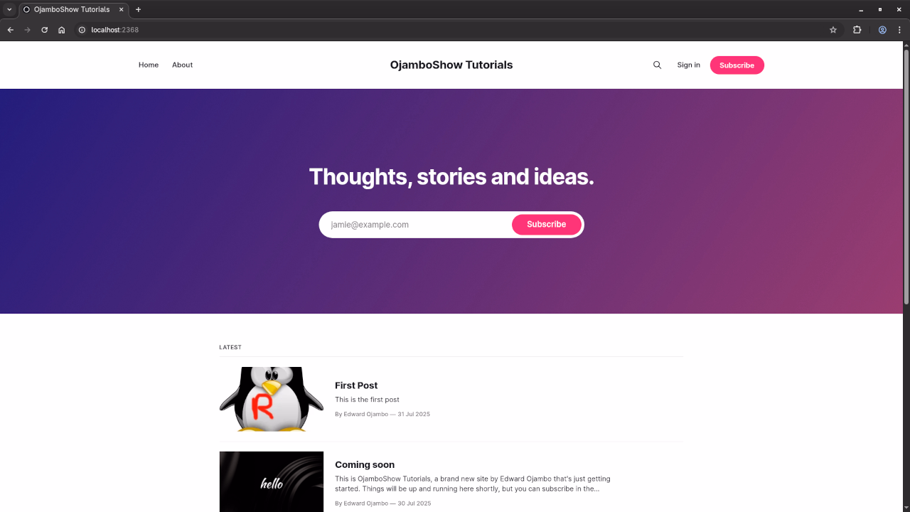 Ghost CMS Frontend