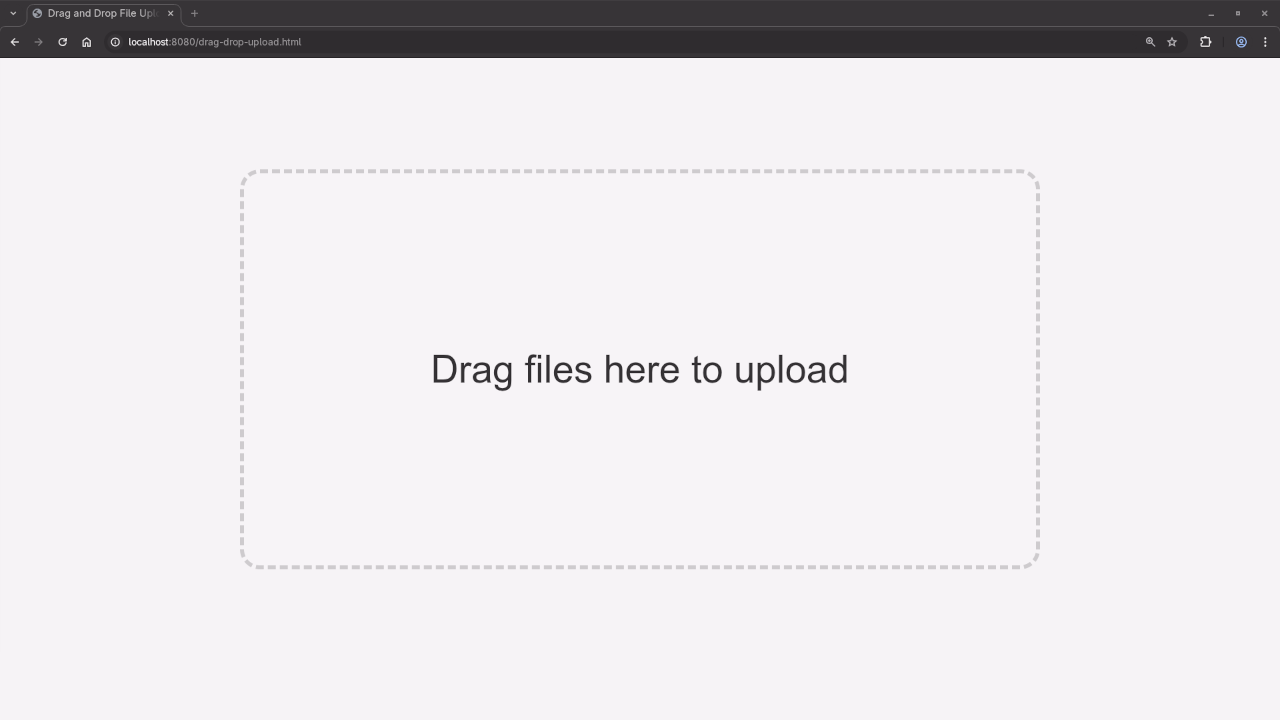 A clean drag and drop interface
