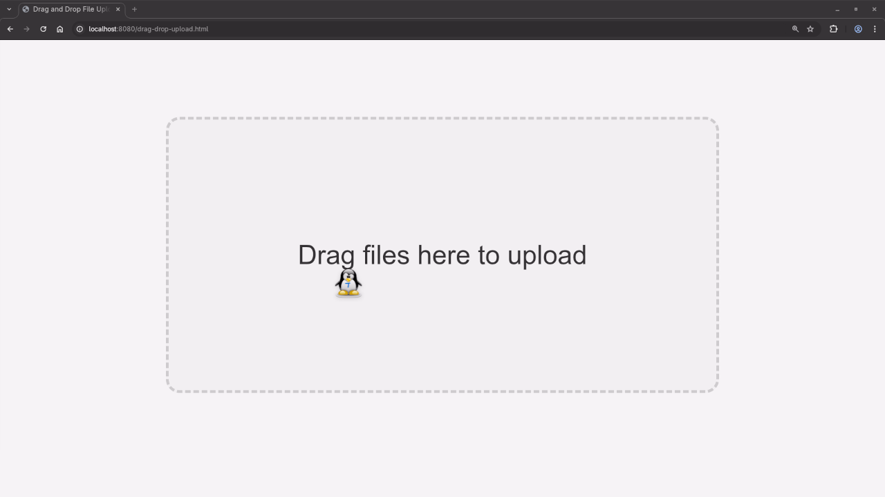 A drag and drop file animation