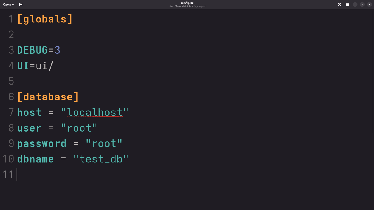 Fat-Free Database Configuration