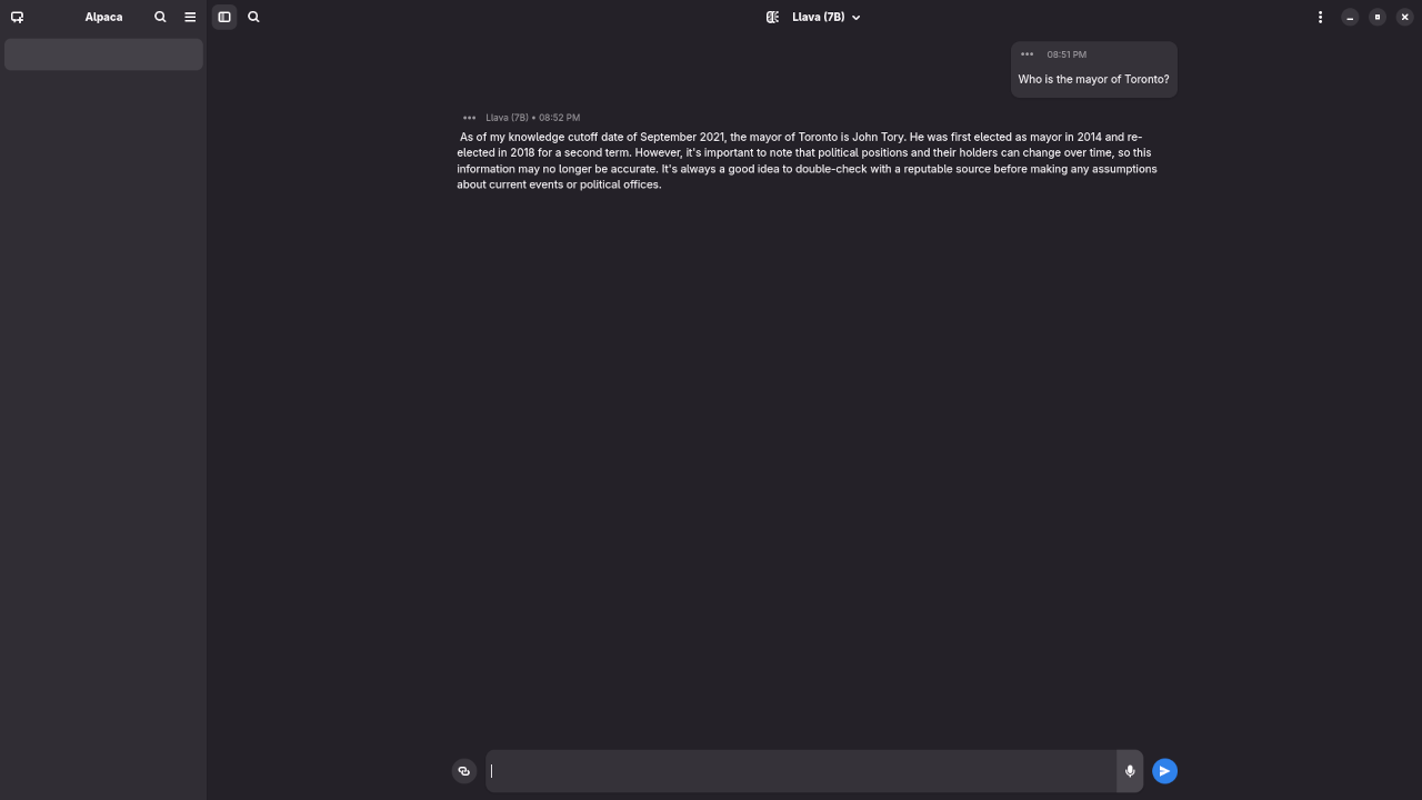 Llava 7B answered question about the Mayor