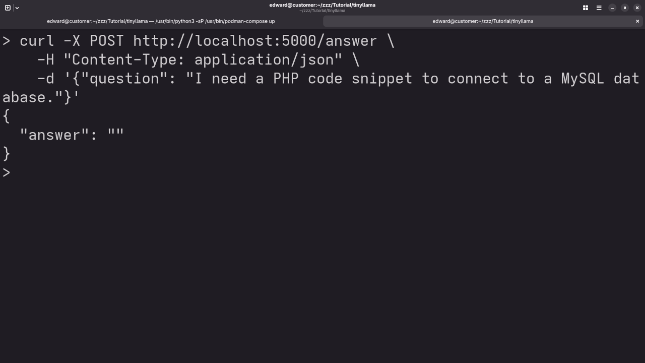 TinyLlama 1.1B answered question about PHP code