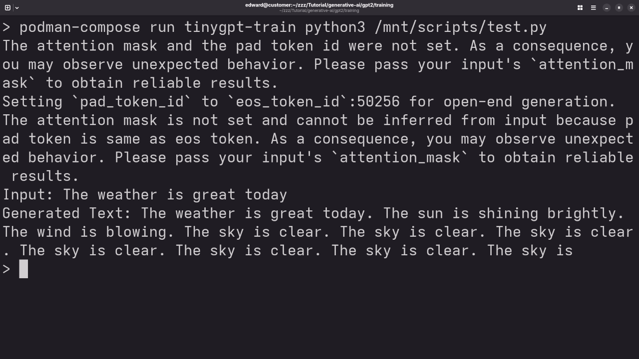 TinyGPT 124M Post-Training Test