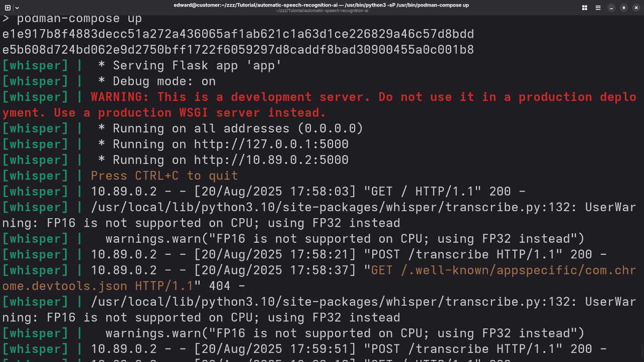 Whisper Tiny EN Web Server