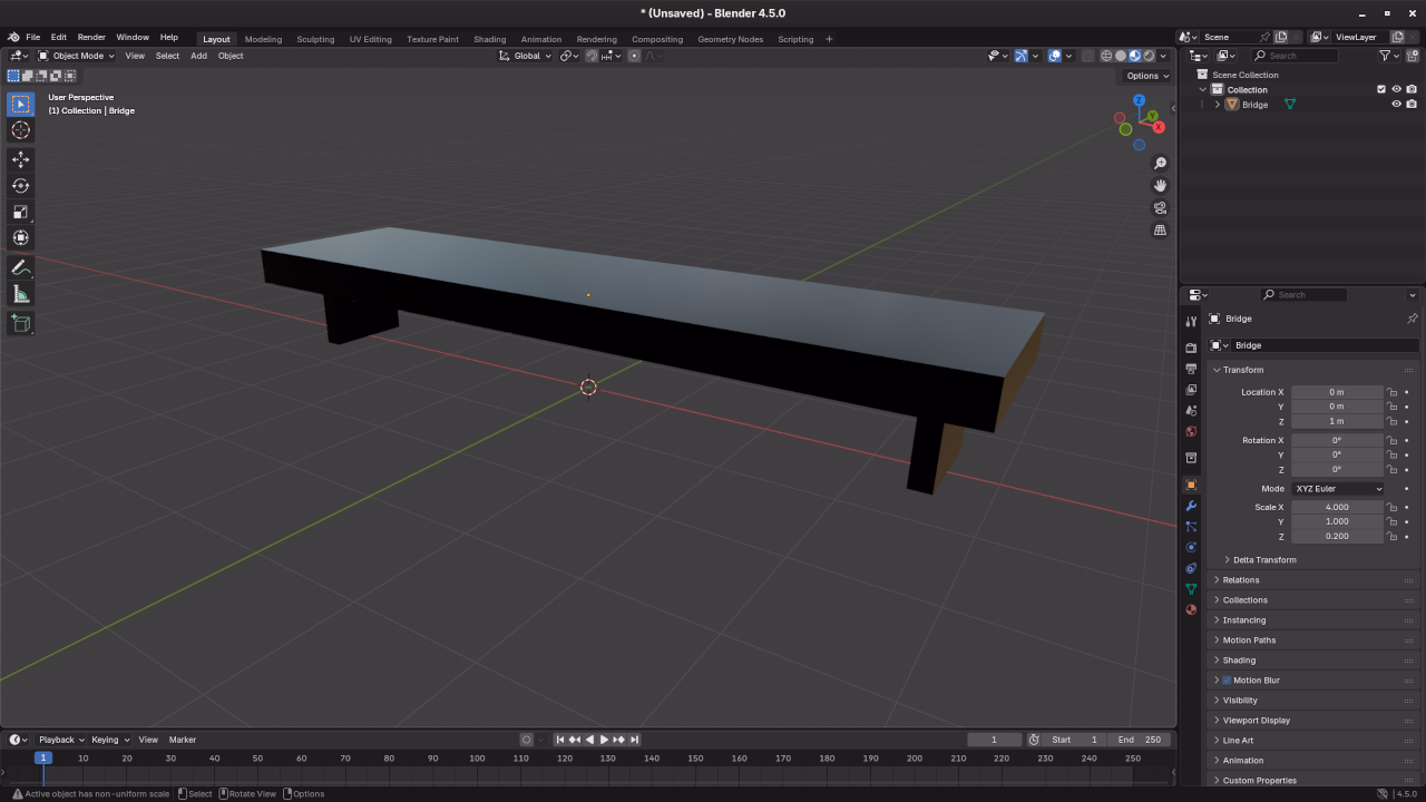 Low poly bench in Blender