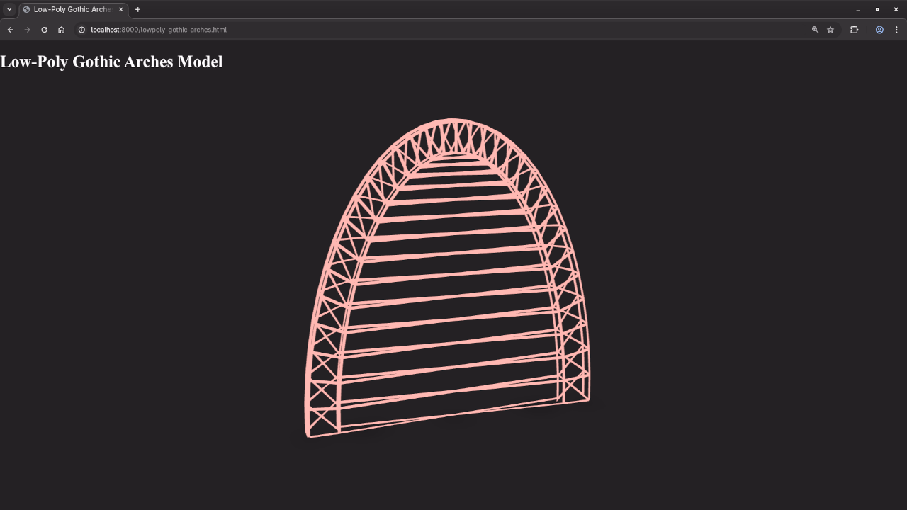 Low poly gothic arches in Web browser