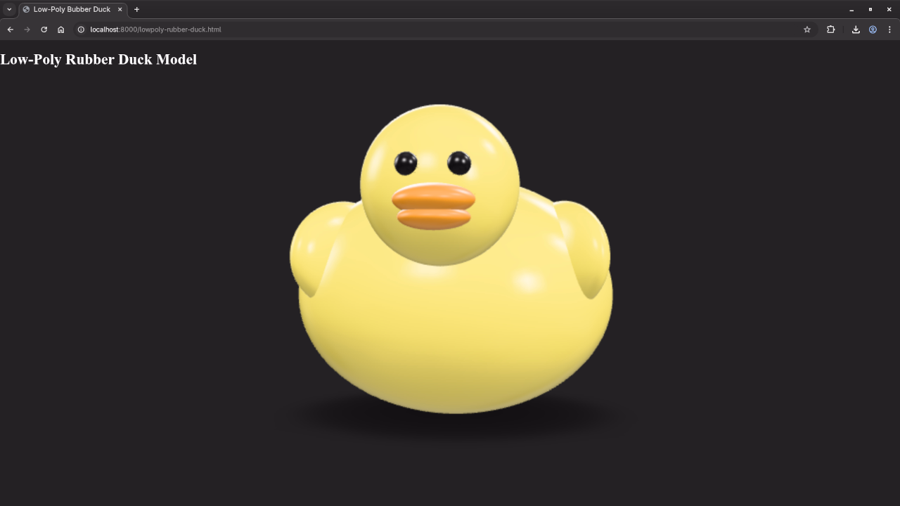 Low poly rubber duck in Web browser