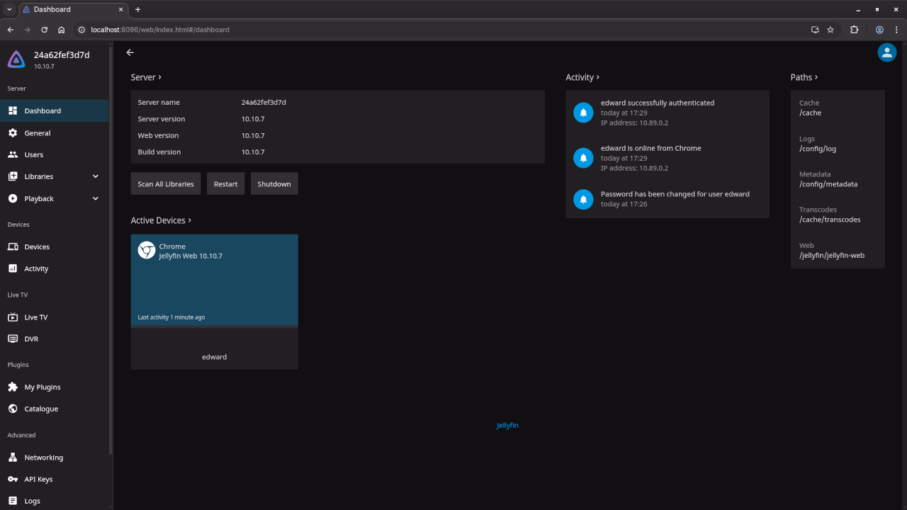 Jellyfin General Settings Screen