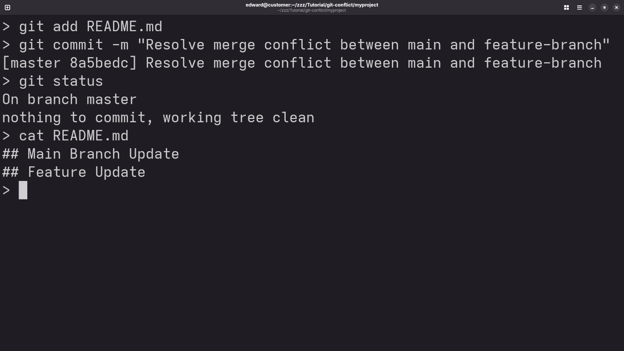 Git Manually Resolved Conflict