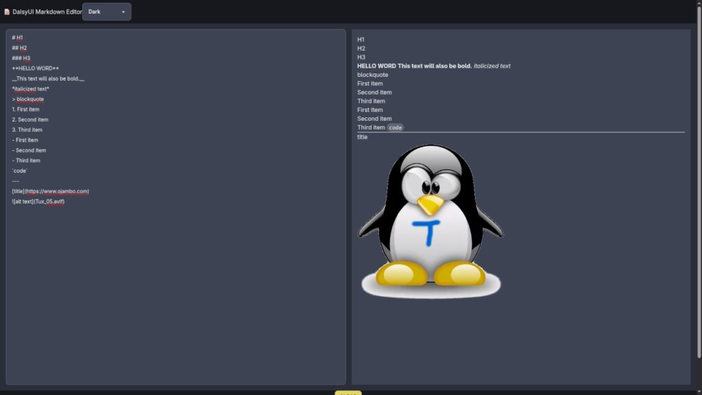 How to Build a Markdown Editor with DaisyUI and JavaScript - Ojambo