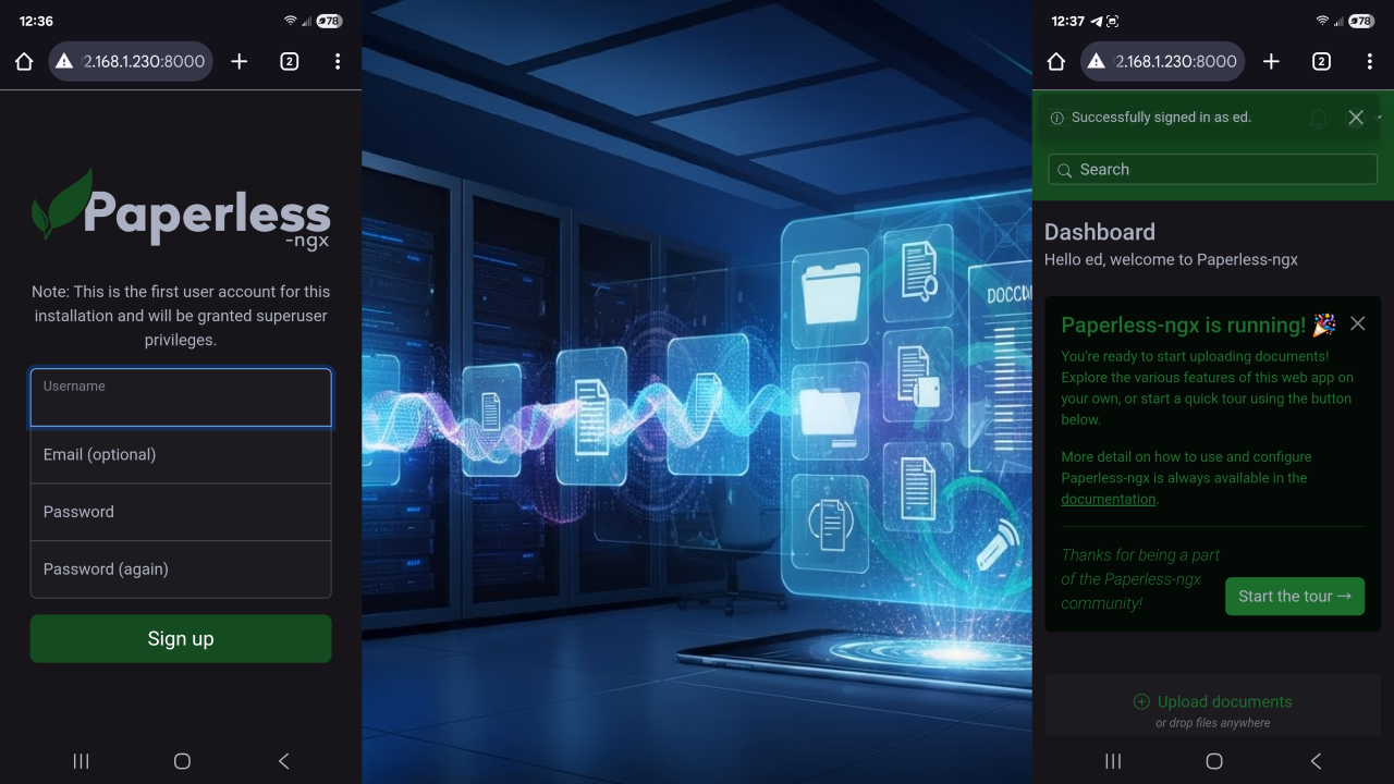 Paperless-ngx Mobile View