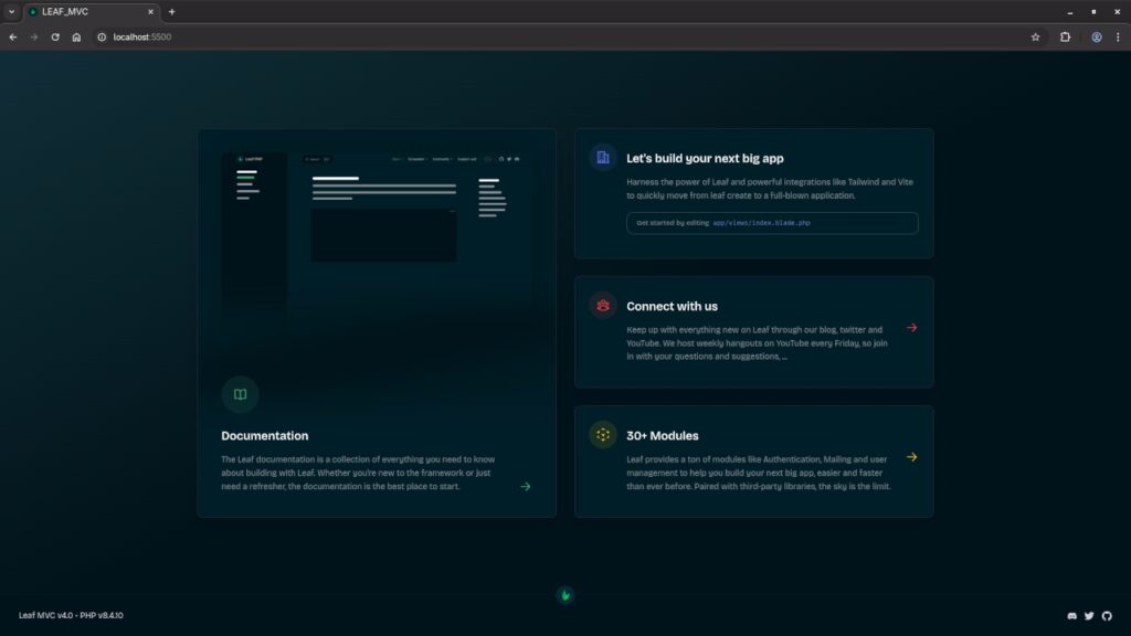 PHP Web Framework Leaf PHP - Ojambo