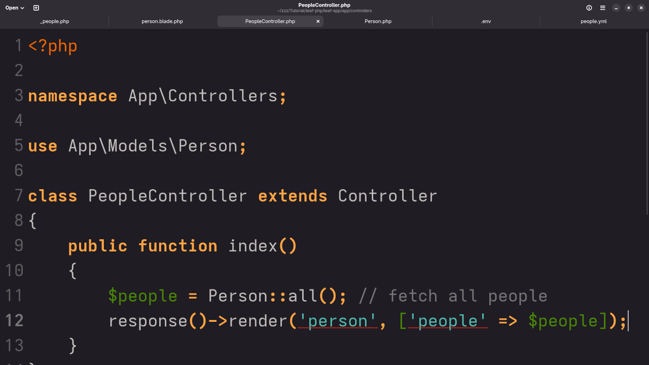 Leaf PHP People Controller